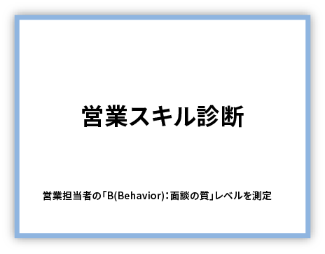 担当者の営業スキルレベルを測定